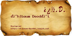 Öhlbaum Deodát névjegykártya